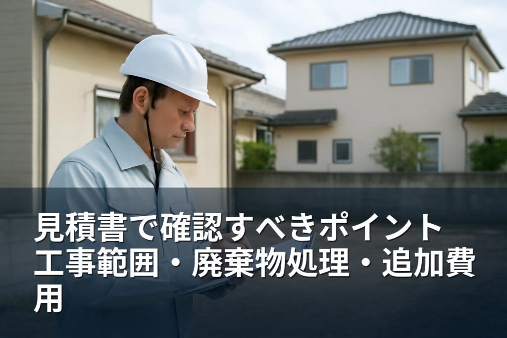 見積書で確認するポイント｜山梨・南アルプスの解体業者選び