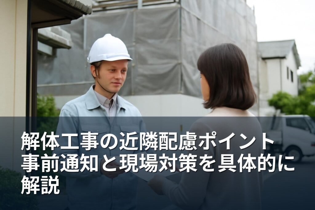 解体工事で近隣トラブルを防ぐための具体的対策（山梨・南アルプス市）