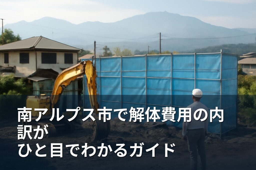 山梨・南アルプス市で分かる解体費用の内訳と確認ポイント