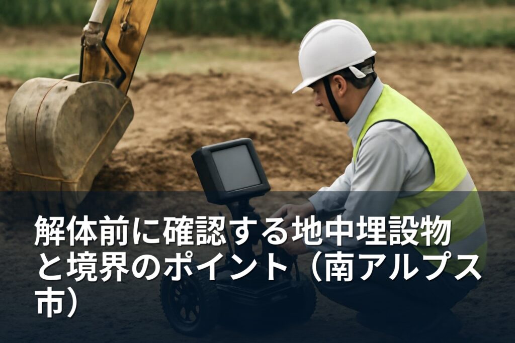 解体前に確認する地中埋設物と境界のポイント｜南アルプス市向け