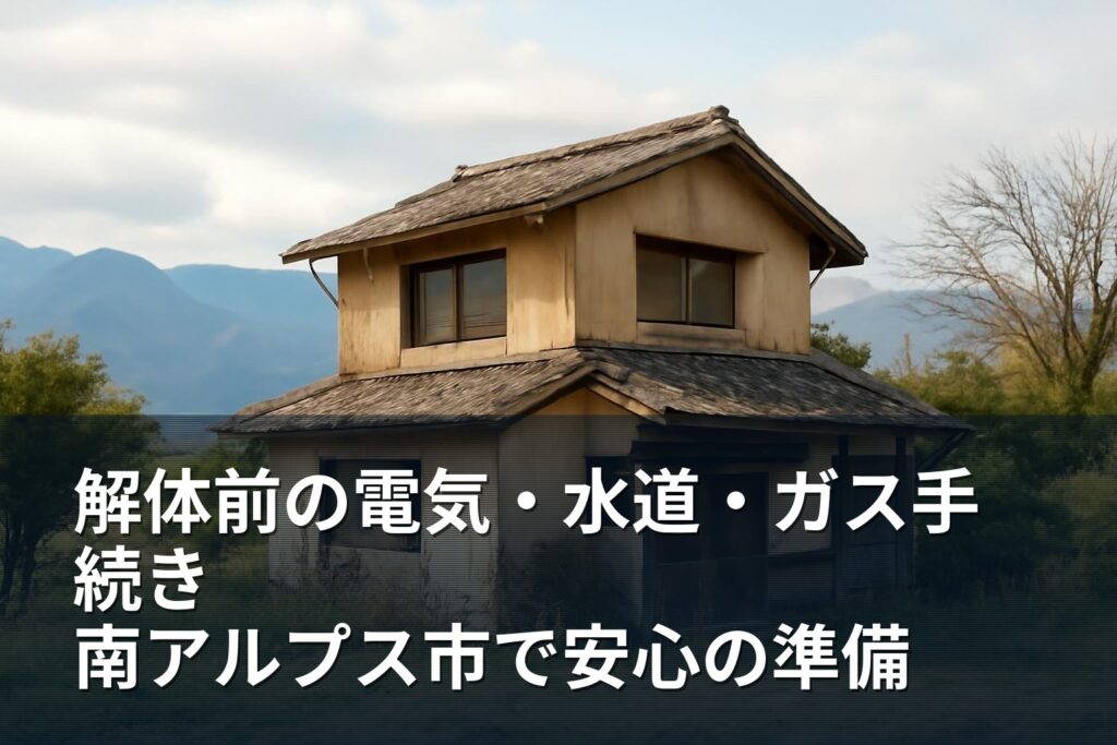 解体前に確認する電気・水道・ガスの手続き（南アルプス市）