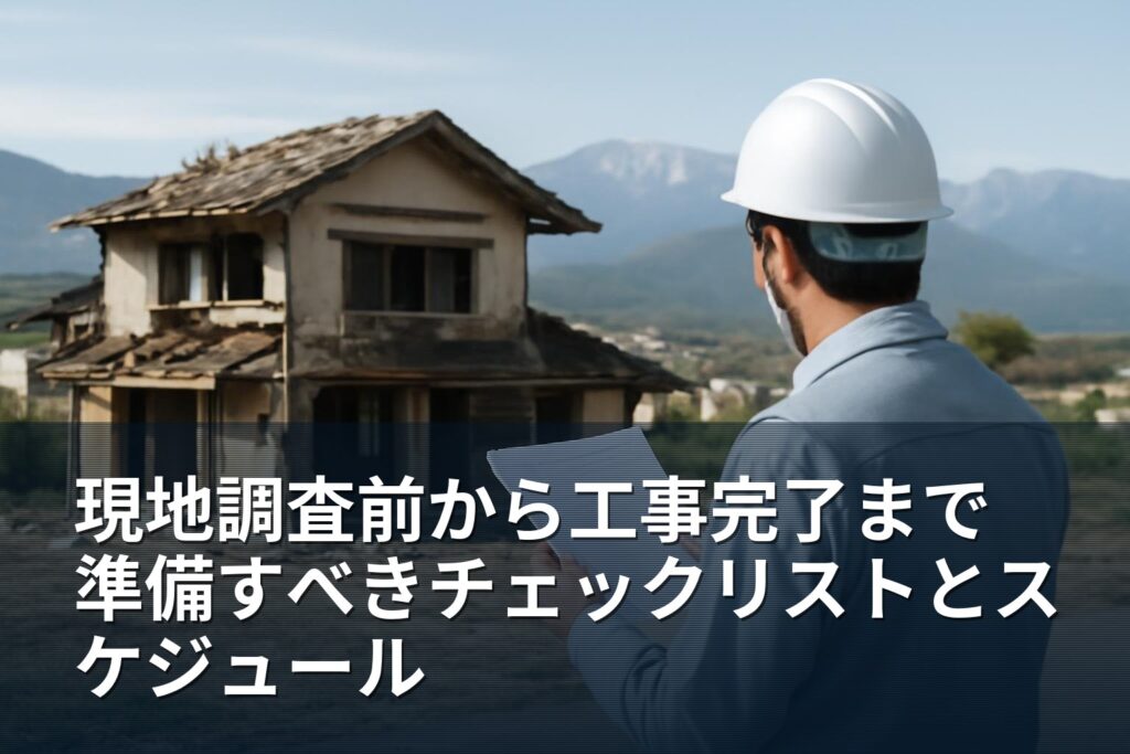 解体工事をスムーズにする事前チェックリストとスケジュール｜南アルプス市で準備すること