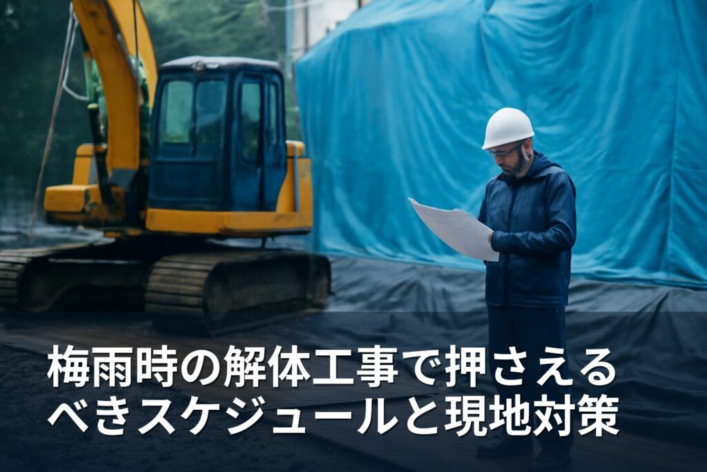 梅雨時の解体工事を安全に進めるポイント｜南アルプス市での対策
