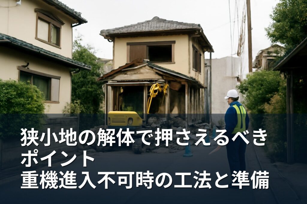 狭い道路・敷地での解体工事の進め方と事前確認（南アルプス市向け）