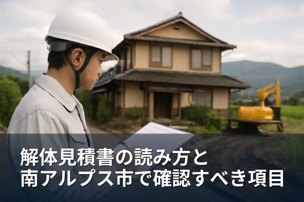 解体見積書の読み方と確認ポイント（南アルプス）