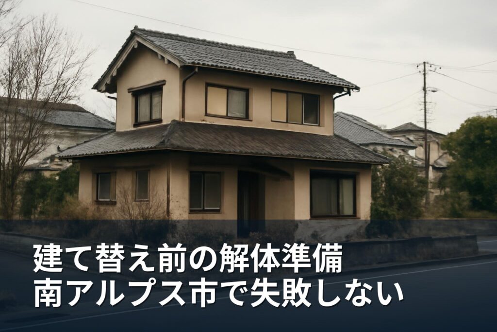 建て替え前の解体で失敗しない準備と流れ｜南アルプス市