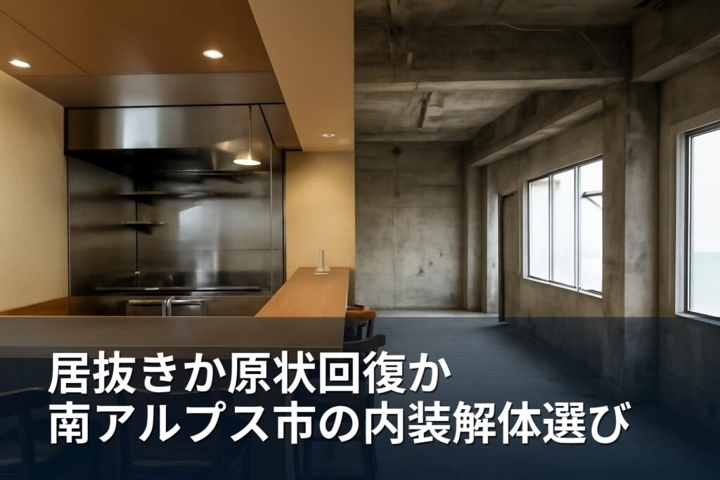 店舗の居抜きと原状回復の違い｜内装解体の選び方（南アルプス市向け）