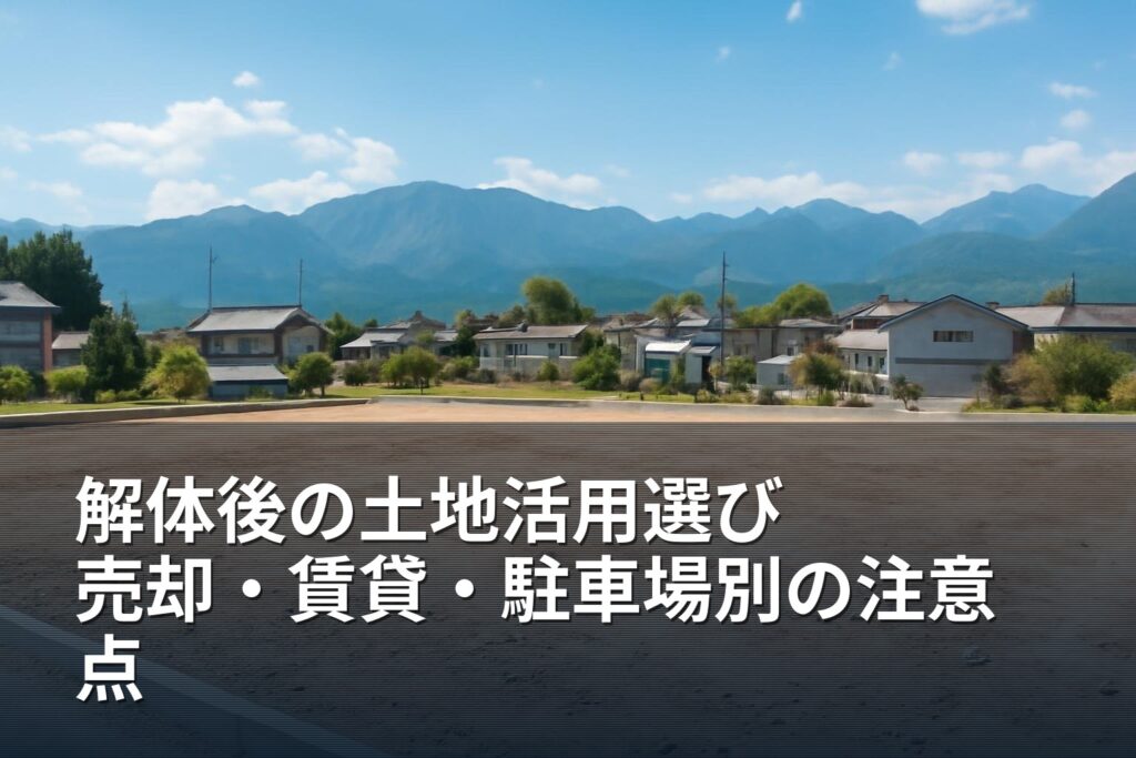 解体後の土地活用ガイド｜南アルプス市 売却・賃貸・駐車場の注意点