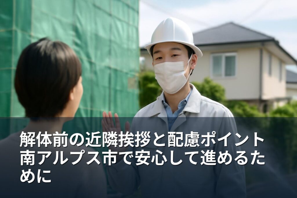 南アルプス市で解体前に行う近隣挨拶と配慮ガイド