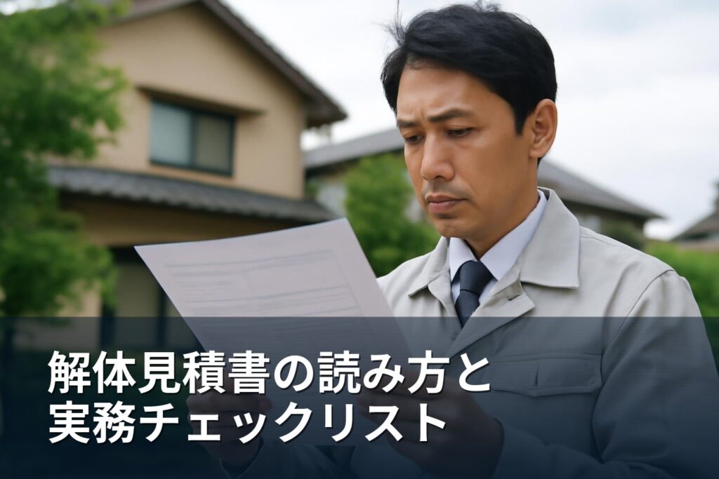 南アルプス市｜解体見積書の読み方とチェックリスト（後悔しない業者選び）