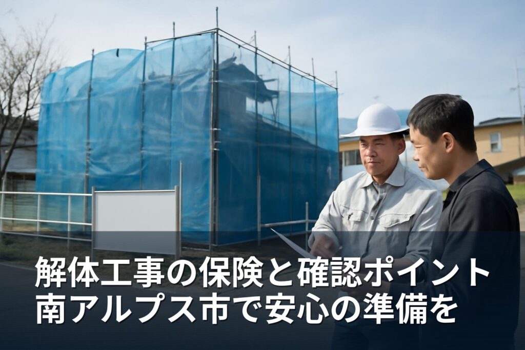 南アルプス市で解体工事の“万が一”に備える：保険・補償と業者に確認すべき7つ