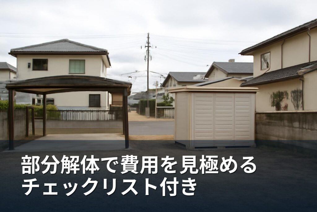 南アルプス市｜物置・カーポート部分解体で費用が変わる7つのポイントと準備