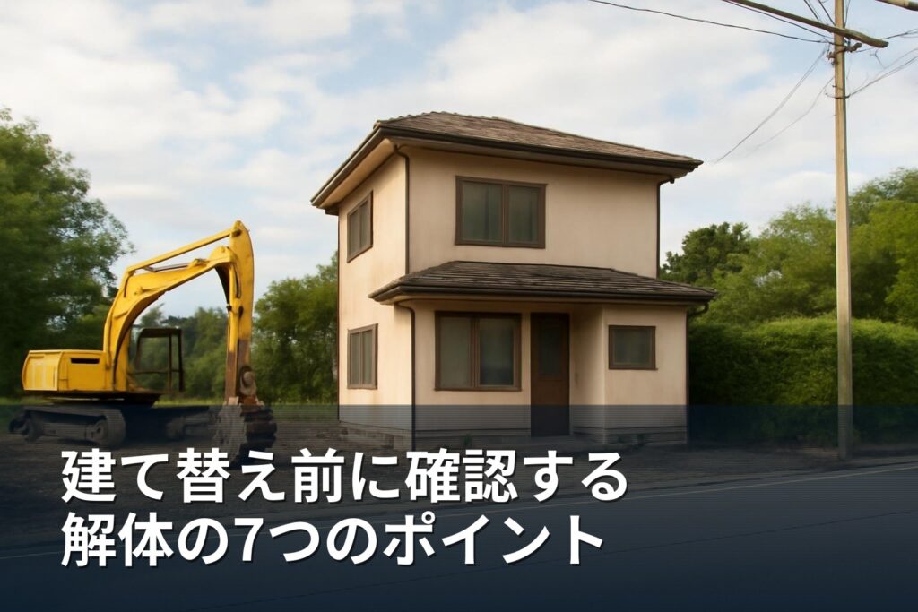 南アルプス市で建て替え前に押さえる解体の7つのポイント
