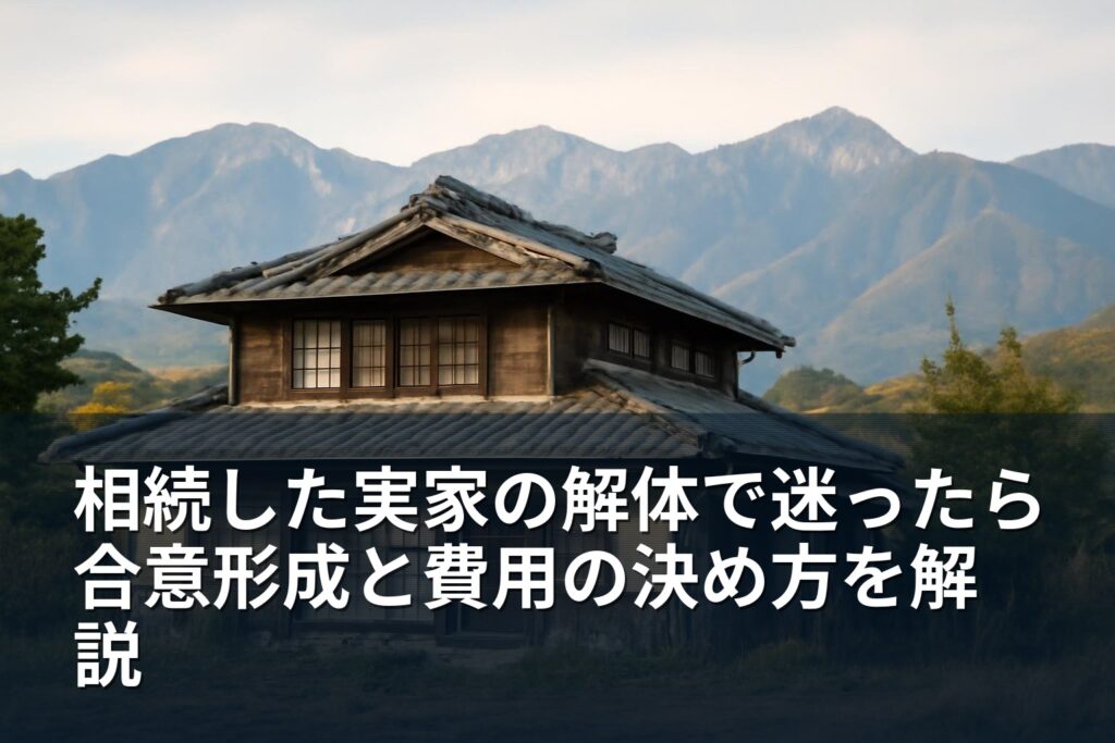 相続した実家を解体する前の合意形成と費用負担の決め方