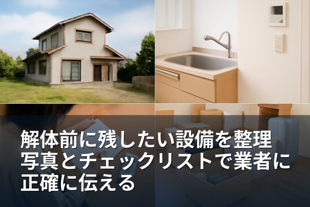 解体前に残したい設備の整理と見積もりで伝える方法（写真・チェックリスト付）
