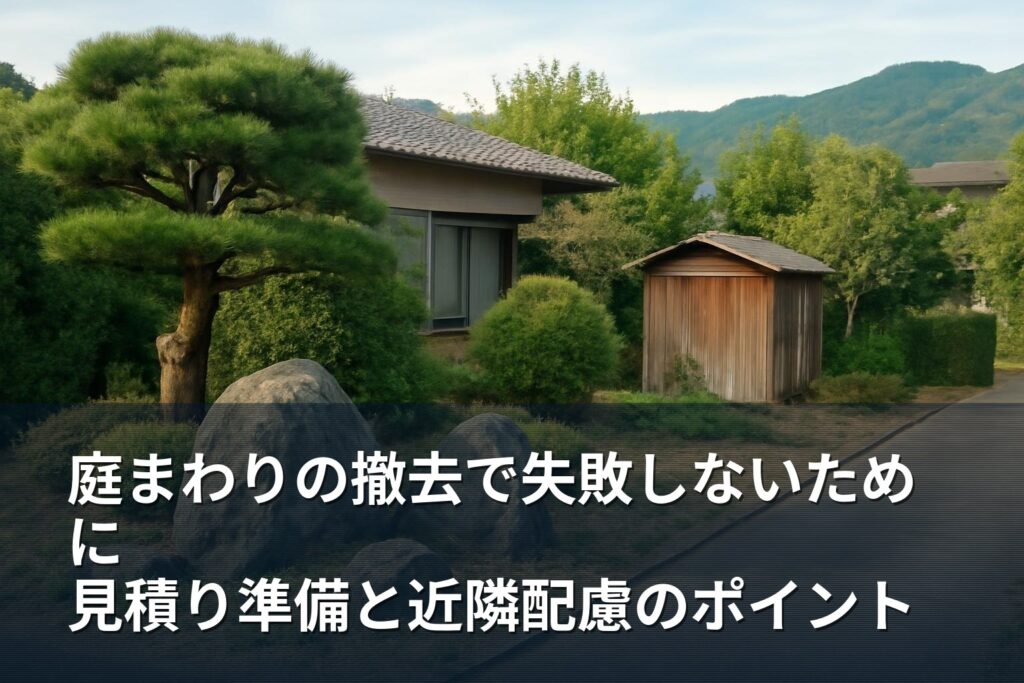 南アルプス市で庭木・庭石・小屋撤去を検討する際の準備と費用確認ポイント