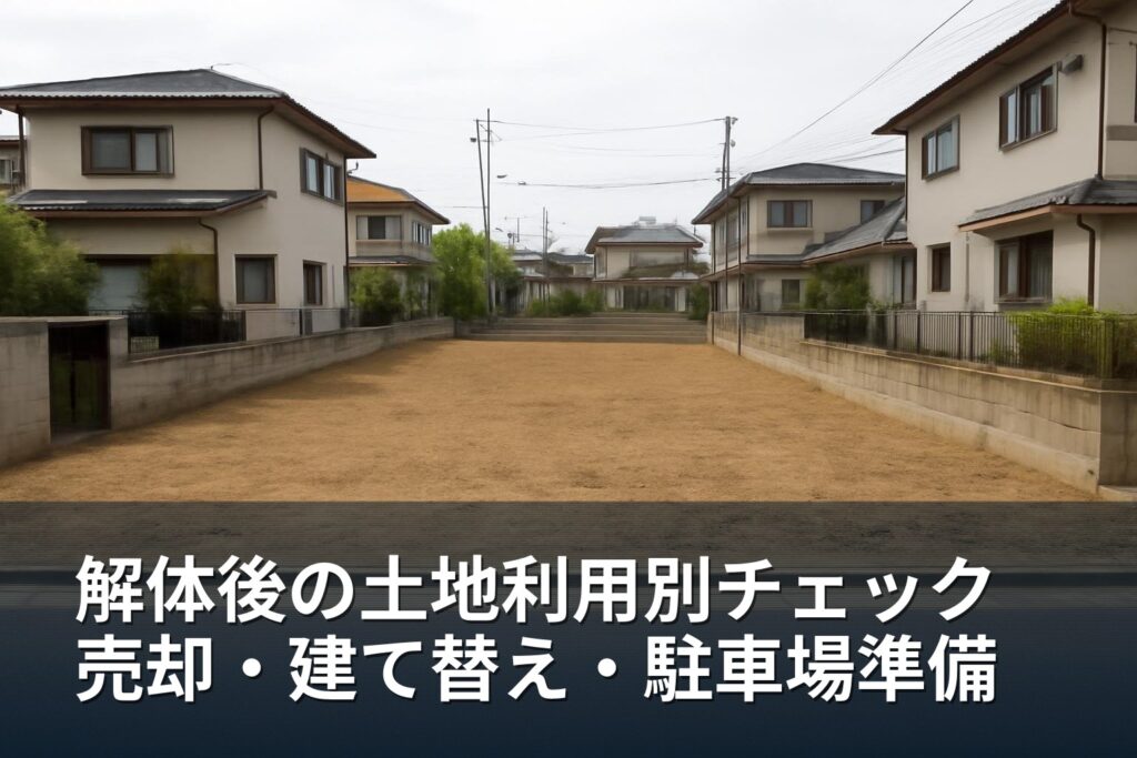 解体後の土地利用別チェック：売却・建て替え・駐車場への準備