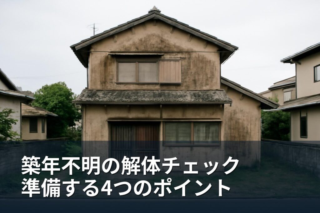 築年不明の古い建物を解体する前に確認すべき4つのポイント
