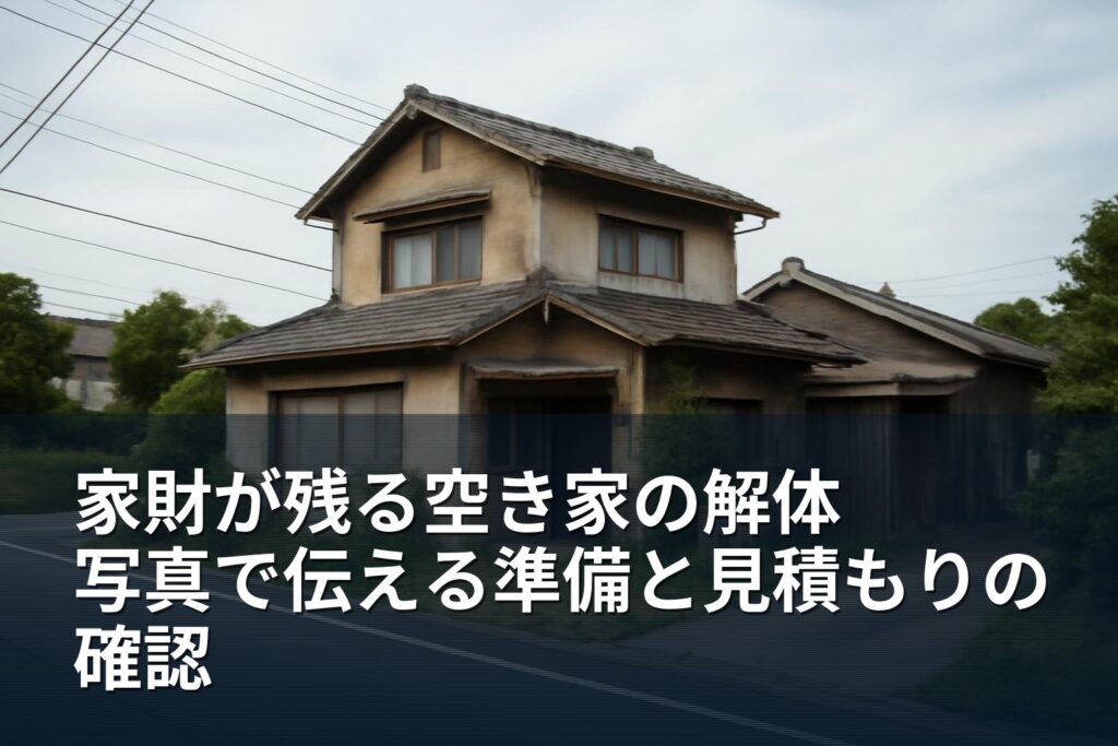 家財が残る空き家を解体する前に確認したい準備と見積もり
