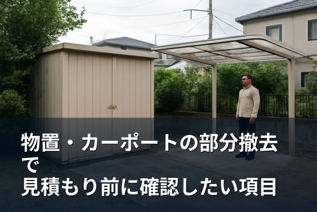 物置・カーポート部分撤去で確認する範囲と見積チェック