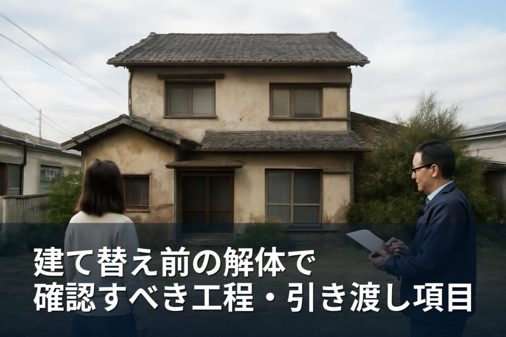 建て替え前の解体で確認する工程と引き渡しのポイント（建築会社との調整方法）