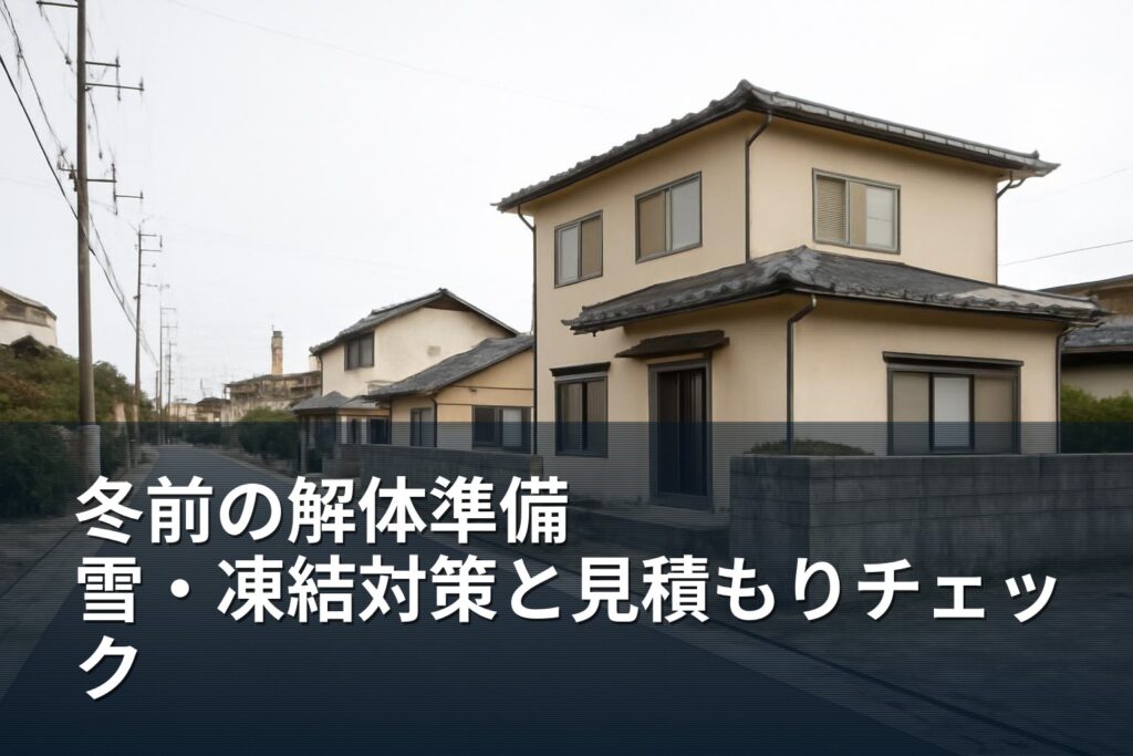 冬前に解体を検討する方へ｜雪・凍結対策と見積もりで確認する項目