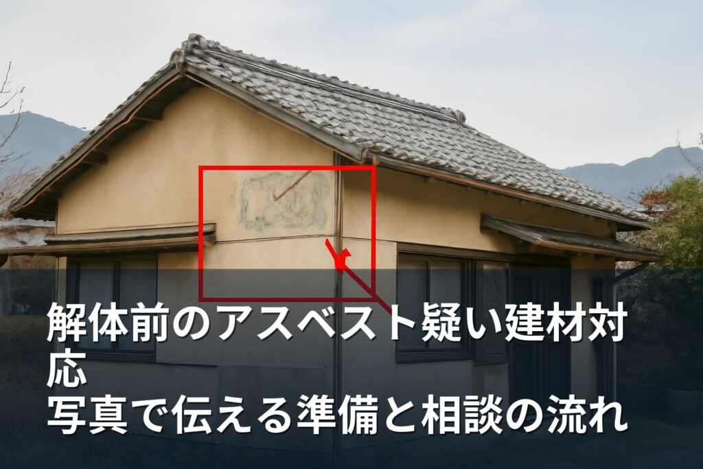 解体前に確認するアスベスト疑い建材の対応と相談ポイント