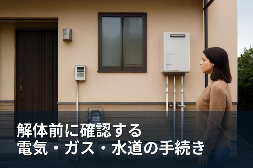 解体前に確認する電気・ガス・水道の手続きと準備